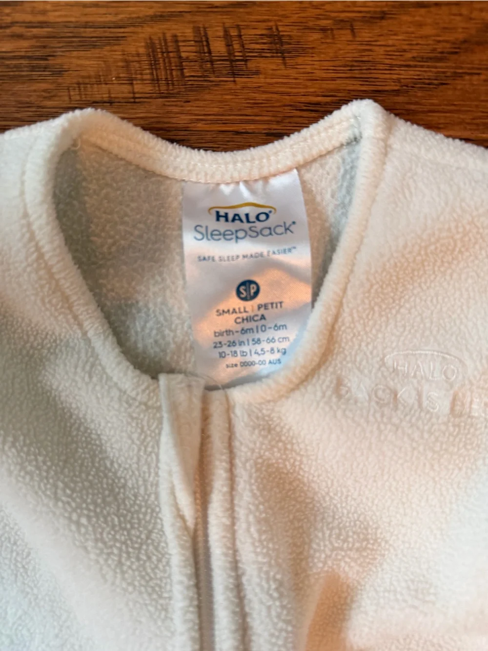 Halo Cream Sleeveless Zip Front Sleep Sack